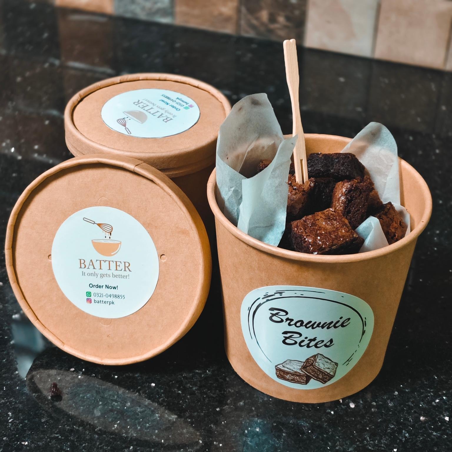 Brownie Bites with fork